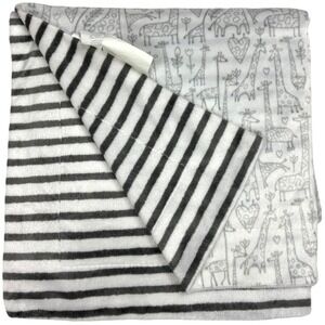 Lila & Jack Gray White‎ Giraffe Baby Blanket Stripe Soft Polyester Thin Unisex